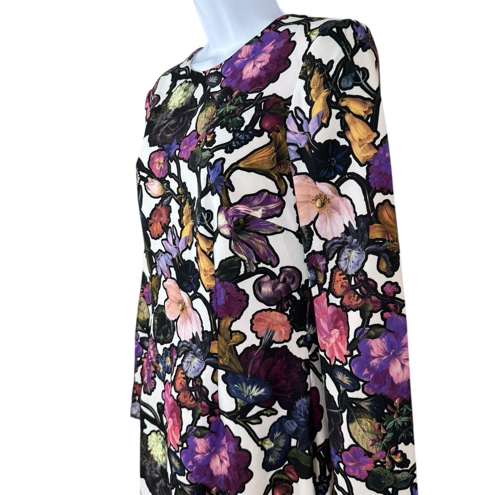 Cynthia Rowley Dress Womens 8 Multicolor Dark Florals Romantic Feminine Pencil - Picture 6 of 13